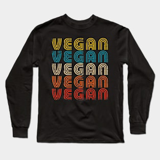 Retro Vintage Vegan Veganism Long Sleeve T-Shirt